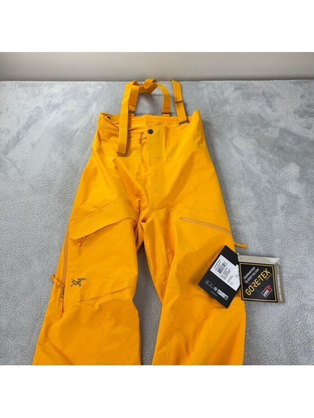 Arc'teryx NWT Women's Size 0 Rush Gore-tex Bib Pants Yellow Gorpcore 5898 Model - Picture 5 of 16